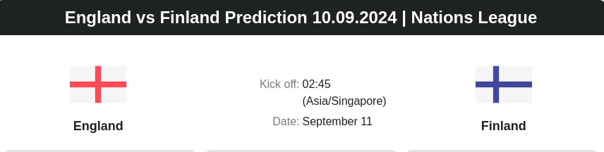 England vs Finland Prediction 10.09.2024 | Nations League - ตลาดลูกหนัง ทีเด็ดบอลเต็ง