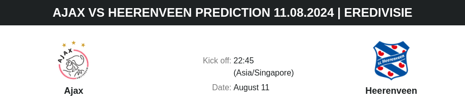 ตลาดลูกหนัง ทีเด็ดบอลเต็ง - Ajax vs Heerenveen Prediction 11.08.2024 | Eredivisie