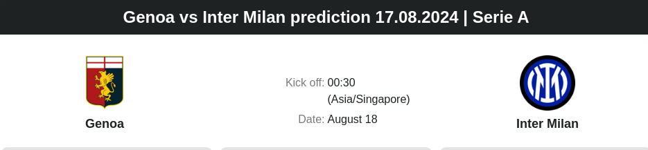 ตลาดลูกหนัง ทีเด็ดบอลเต็ง - Genoa vs Inter Milan prediction 17.08.2024 | Serie A