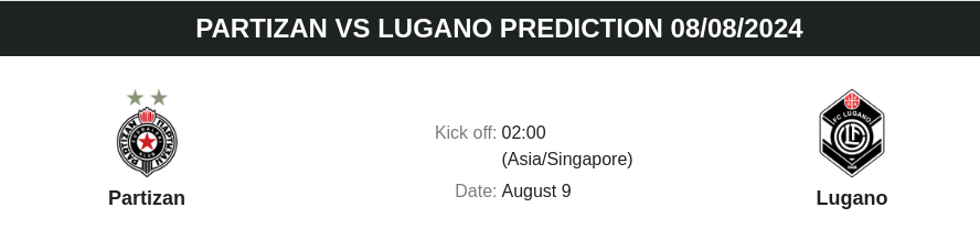 การแข่งขัน: เคล็ดลับรอบคัดเลือกยูฟ่า ยูโรปาลีก - Partizan vs Lugano Prediction