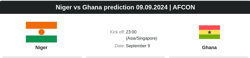 Niger vs Ghana prediction 09.09.2024 | AFCON - ตลาดลูกหนัง ทีเด็ดบอลเต็ง