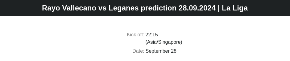 Rayo Vallecano vs Leganes prediction 28.09.2024 | La Liga  - ตลาดลูกหนัง ทีเด็ดบอลเต็ง