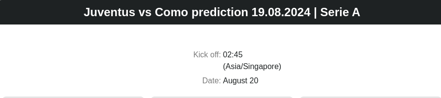 Juventus vs Como prediction 19.08.2024 | Serie A - ตลาดลูกหนัง ทีเด็ดบอลเต็ง