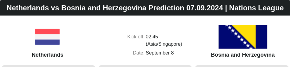 Netherlands vs Bosnia and Herzegovina Prediction 07.09.2024 | Nations League - ตลาดลูกหนัง ทีเด็ดบอลเต็ง