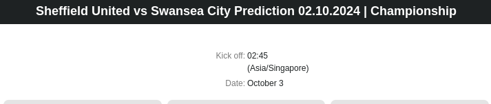 Sheffield United vs Swansea City Prediction 02.10.2024 | Championship - ตลาดลูกหนัง ทีเด็ดบอลเต็ง