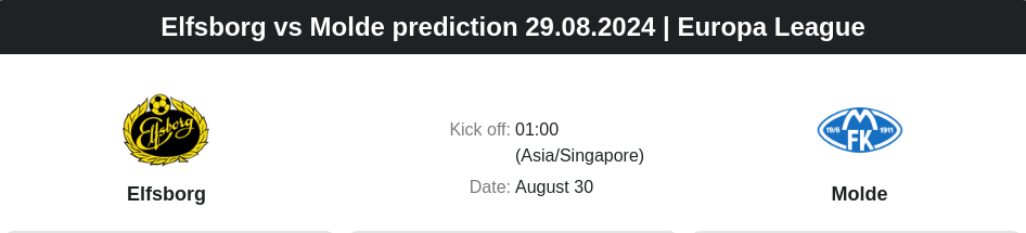 Elfsborg vs Molde prediction 29.08.2024 | Europa League - ตลาดลูกหนัง ทีเด็ดบอลเต็ง