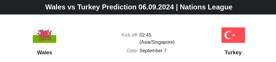 Wales vs Turkey Prediction 06.09.2024 | Nations League - ตลาดลูกหนัง ทีเด็ดบอลเต็ง