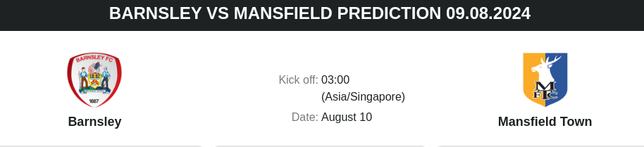 ตลาดลูกหนัง ทีเด็ดบอลเต็ง - England League One Barnsley vs Mansfield Prediction