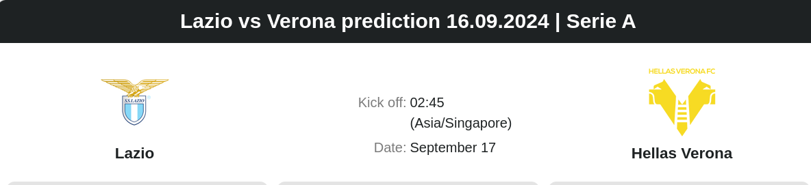 Lazio vs Verona prediction 16.09.2024 | Serie A - ตลาดลูกหนัง ทีเด็ดบอลเต็ง