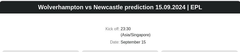 Wolverhampton vs Newcastle prediction 15.09.2024 | EPL - ตลาดลูกหนัง ทีเด็ดบอลเต็ง