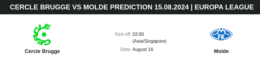 ตลาดลูกหนัง ทีเด็ดบอลเต็ง - Cercle Brugge vs Molde prediction 15.08.2024 | Europa League