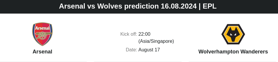 ตลาดลูกหนัง ทีเด็ดบอลเต็ง - Arsenal vs Wolves prediction 16.08.2024 | EPL