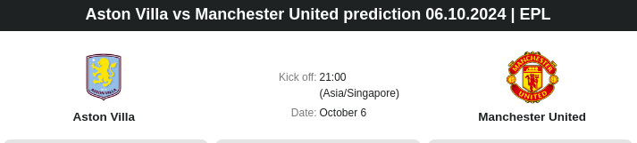 Aston Villa vs Manchester United prediction 06.10.2024 | EPL- ตลาดลูกหนัง ทีเด็ดบอลเต็ง