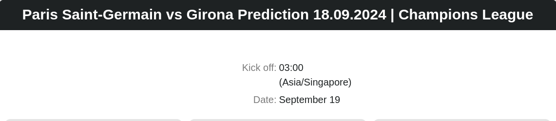 Paris Saint-Germain vs Girona Prediction 18.09.2024 | Champions League  - ตลาดลูกหนัง ทีเด็ดบอลเต็ง