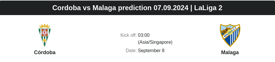 Cordoba vs Malaga prediction 07.09.2024 | LaLiga 2 - ตลาดลูกหนัง ทีเด็ดบอลเต็ง