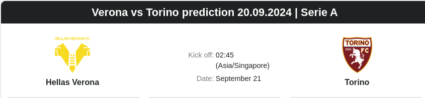 Verona vs Torino prediction 20.09.2024 | Serie A - ตลาดลูกหนัง ทีเด็ดบอลเต็ง