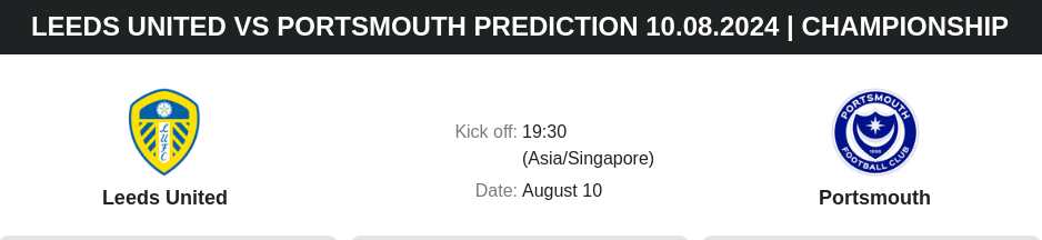 ตลาดลูกหนัง ทีเด็ดบอลเต็ง - Leeds United vs Portsmouth prediction 