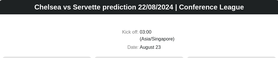 Chelsea vs Servette prediction 22.08.2024 | Conference League - ตลาดลูกหนัง ทีเด็ดบอลเต็ง