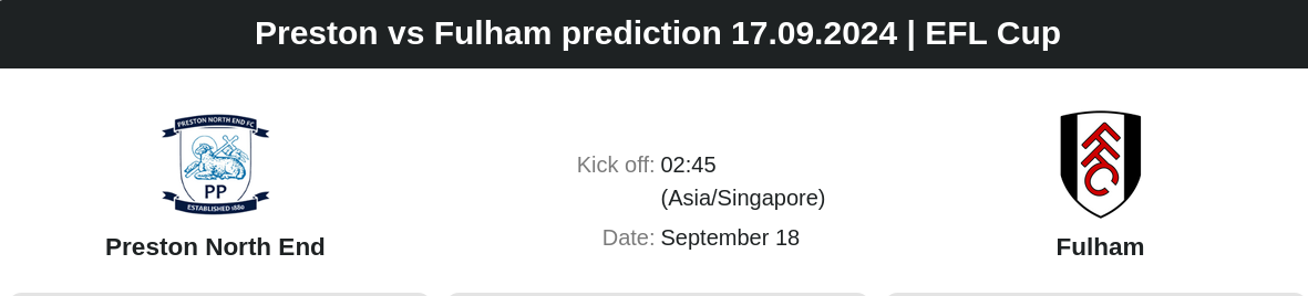 Preston vs Fulham prediction 17.09.2024 | EFL Cup - ตลาดลูกหนัง ทีเด็ดบอลเต็ง