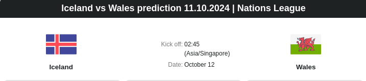 Iceland vs Wales prediction 11.10.2024 | Nations League -  ตลาดลูกหนัง ทีเด็ดบอลเต็ง