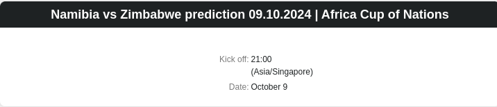 Namibia vs Zimbabwe prediction 09.10.2024 | Africa Cup of Nations - ตลาดลูกหนัง ทีเด็ดบอลเต็ง