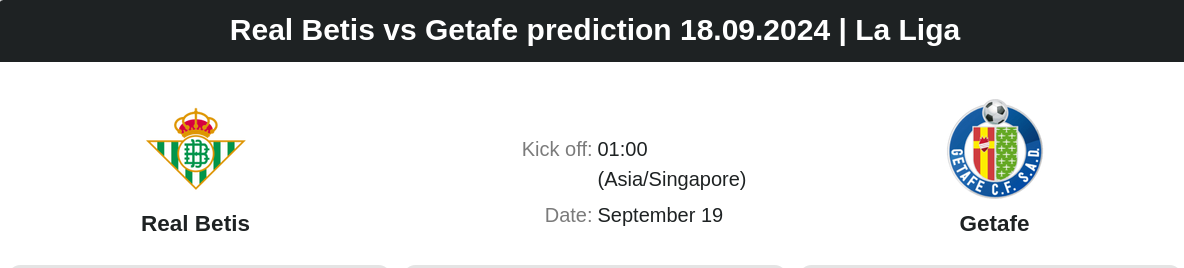 Real Betis vs Getafe prediction 18.09.2024 | La Liga  - ตลาดลูกหนัง ทีเด็ดบอลเต็ง