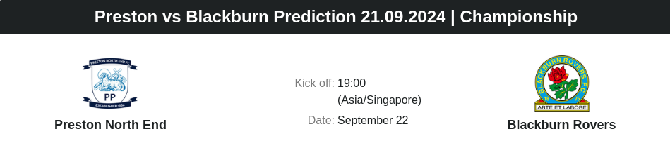 Preston vs Blackburn Prediction 21.09.2024 | Championship - ตลาดลูกหนัง ทีเด็ดบอลเต็ง