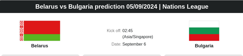 Belarus vs Bulgaria prediction 05.09.2024 | Nations League  - ตลาดลูกหนัง ทีเด็ดบอลเต็ง