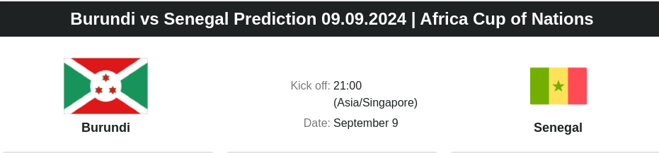 Burundi vs Senegal Prediction 09.09.2024 | Africa Cup of Nations - ตลาดลูกหนัง ทีเด็ดบอลเต็ง