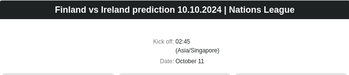 Finland vs Ireland prediction 10.10.2024 | Nations League - ตลาดลูกหนัง ทีเด็ดบอลเต็ง