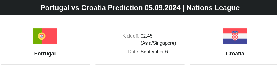 Portugal vs Croatia Prediction 05.09.2024 | Nations League - ตลาดลูกหนัง ทีเด็ดบอลเต็ง