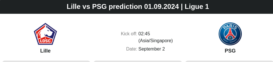 Lille vs PSG prediction 01.09.2024 | Ligue 1  - ตลาดลูกหนัง ทีเด็ดบอลเต็ง