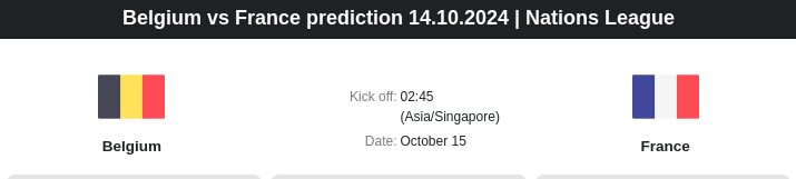 Belgium vs France prediction 14.10.2024 | Nations League - ตลาดลูกหนัง ทีเด็ดบอลเต็ง