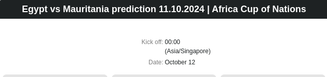 Egypt vs Mauritania prediction 11.10.2024 | Africa Cup of Nations - ตลาดลูกหนัง ทีเด็ดบอลเต็ง