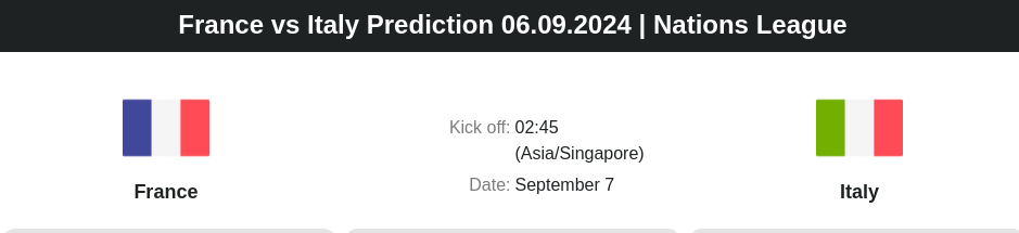 France vs Italy Prediction 06.09.2024 | Nations League - ตลาดลูกหนัง ทีเด็ดบอลเต็ง