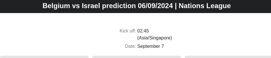 Belgium vs Israel prediction 06.09.2024 | Nations League - ตลาดลูกหนัง ทีเด็ดบอลเต็ง