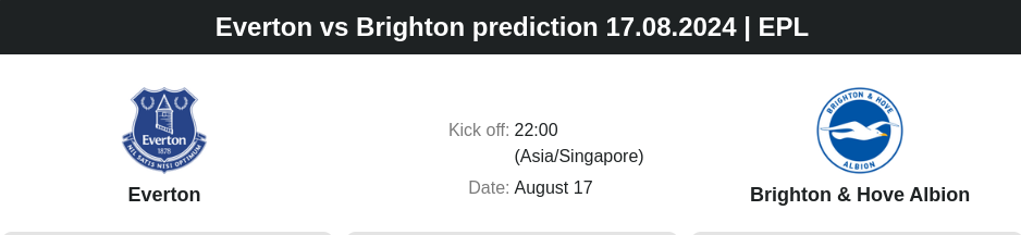 ตลาดลูกหนัง ทีเด็ดบอลเต็ง - Everton vs Brighton prediction 17.08.2024 | EPL