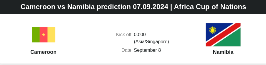 Cameroon vs Namibia prediction 07.09.2024 | Africa Cup of Nations  - ตลาดลูกหนัง ทีเด็ดบอลเต็ง