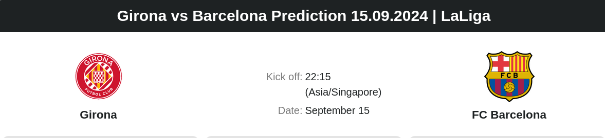 Girona vs Barcelona Prediction 15.09.2024 | LaLiga - ตลาดลูกหนัง ทีเด็ดบอลเต็ง